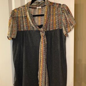 Anthropologie tiny grey top